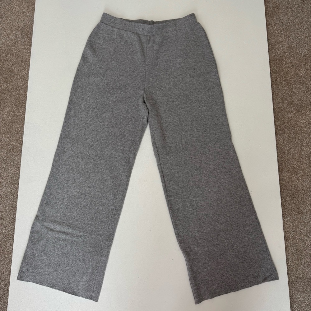 Zara Heather Gray Knit Lounge Pants Size L